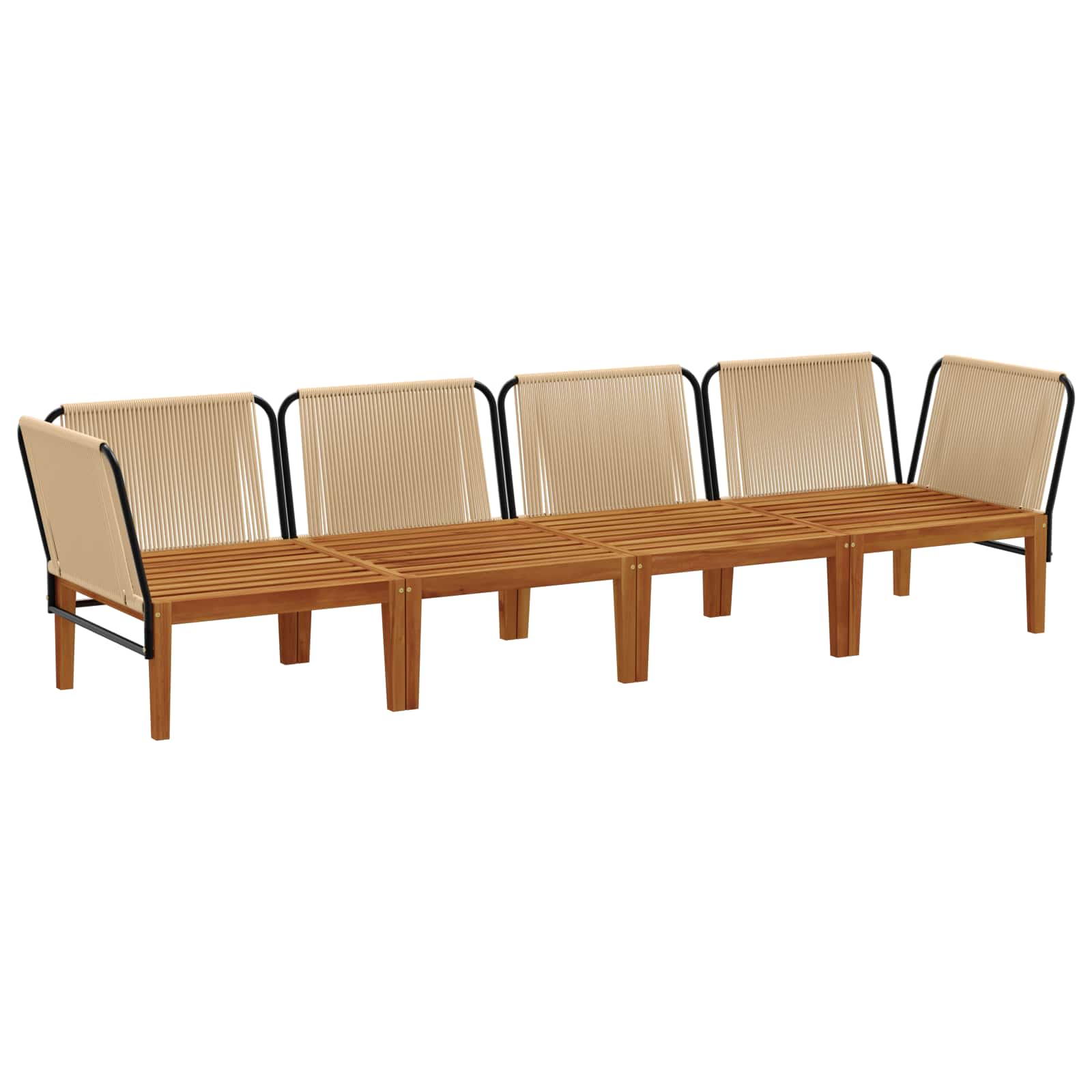 4 pz Legno massiccio di acacia e corda Naturale