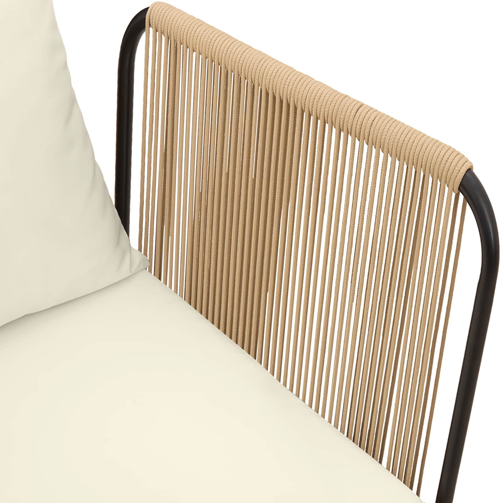 4 pz Legno massiccio di acacia e corda Naturale