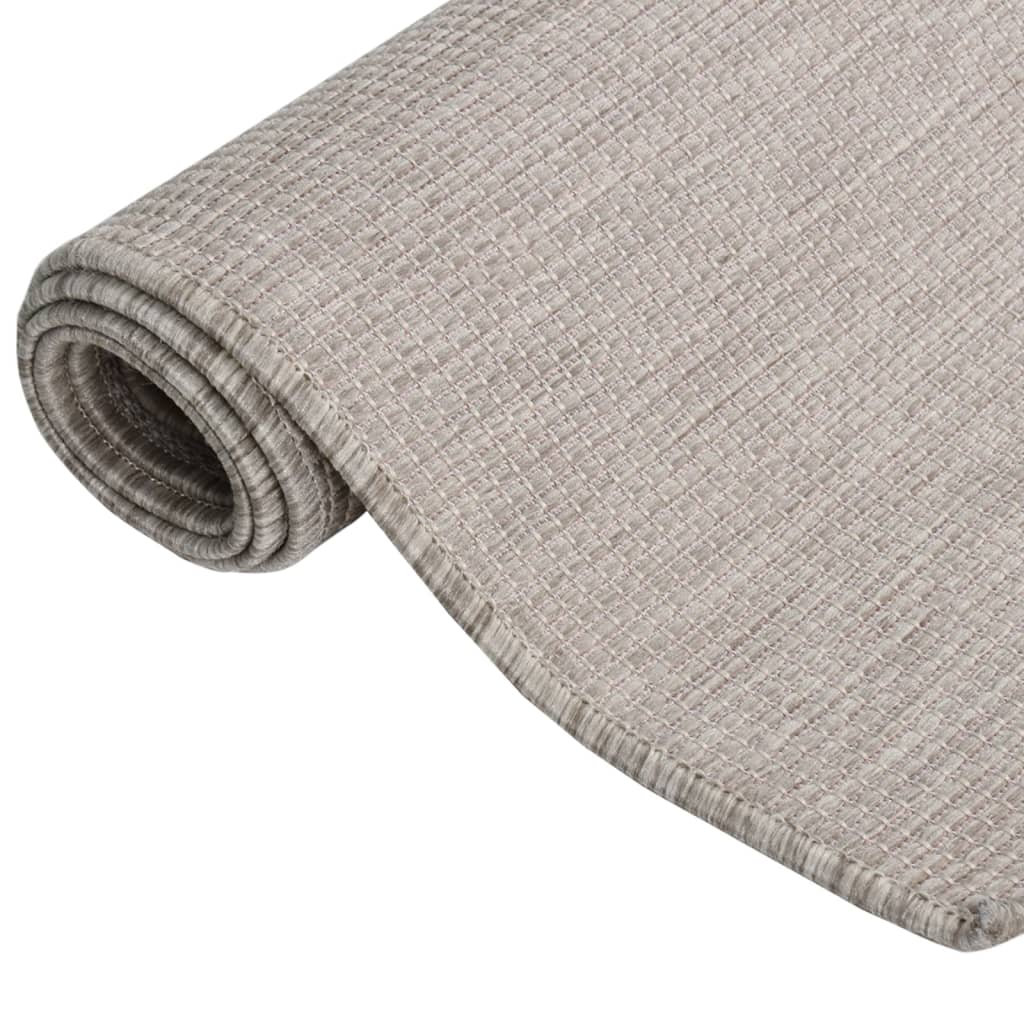 Tappeto da Esterni a Tessitura Piatta 100x200 cm Grigio Chiaro