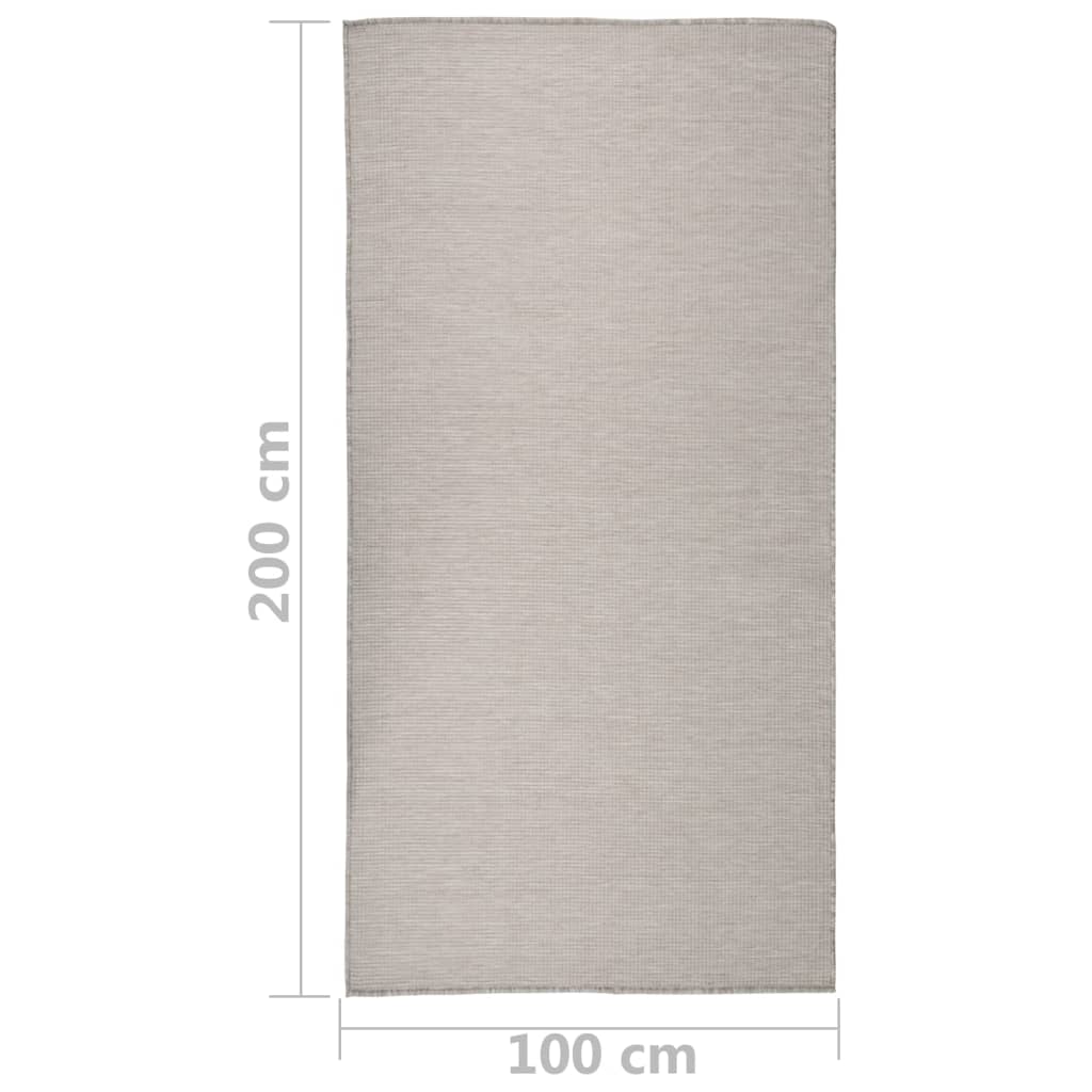 Tappeto da Esterni a Tessitura Piatta 100x200 cm Grigio Chiaro