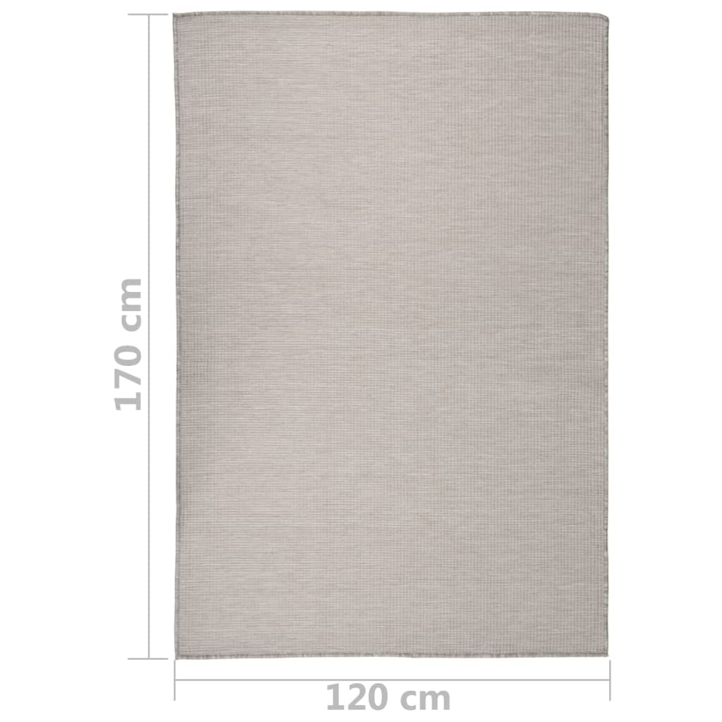 Tappeto da Esterni a Tessitura Piatta 120x170 cm Grigio Chiaro