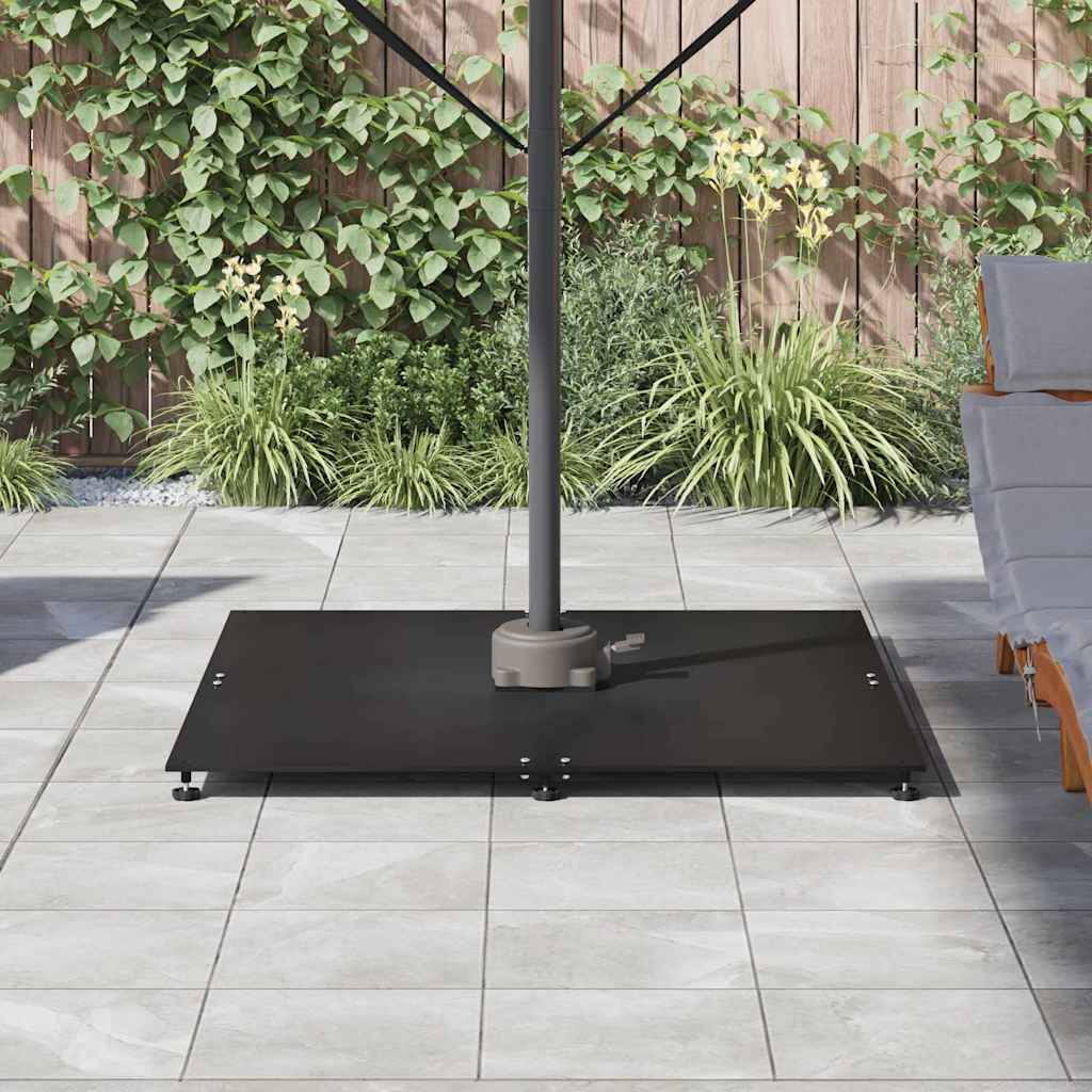 Base per ombrellone 52 kg Nero Acciaio Quadrato Regolabile