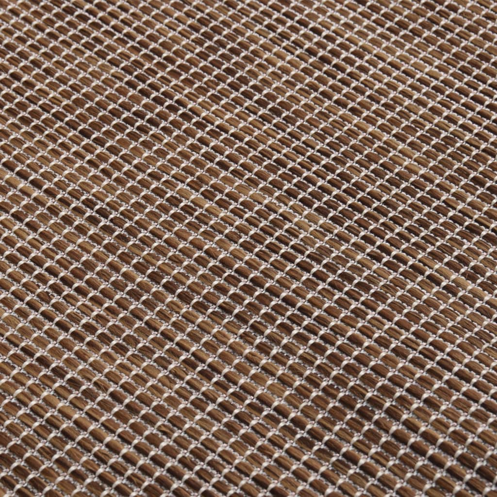 Tappeto da Esterni a Tessitura Piatta 80x150 cm Marrone
