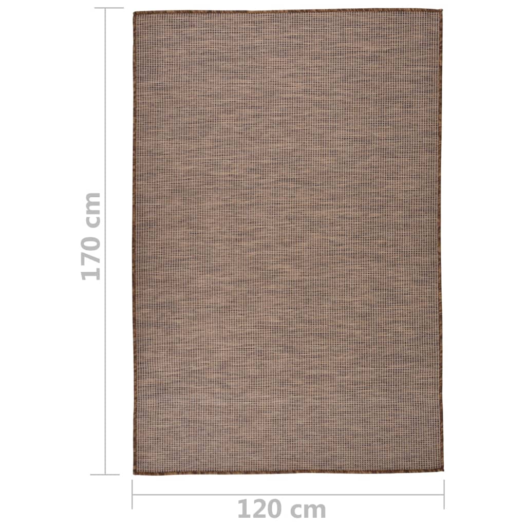 Tappeto da Esterni a Tessitura Piatta 120x170 cm Marrone