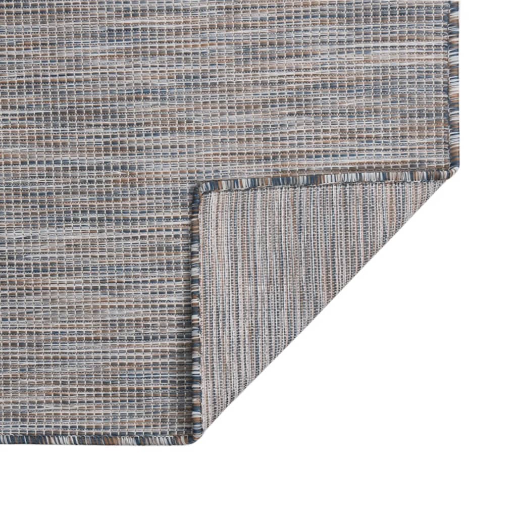 Tappeto da Esterni a Tessitura Piatta 120x170 cm Marrone e blu