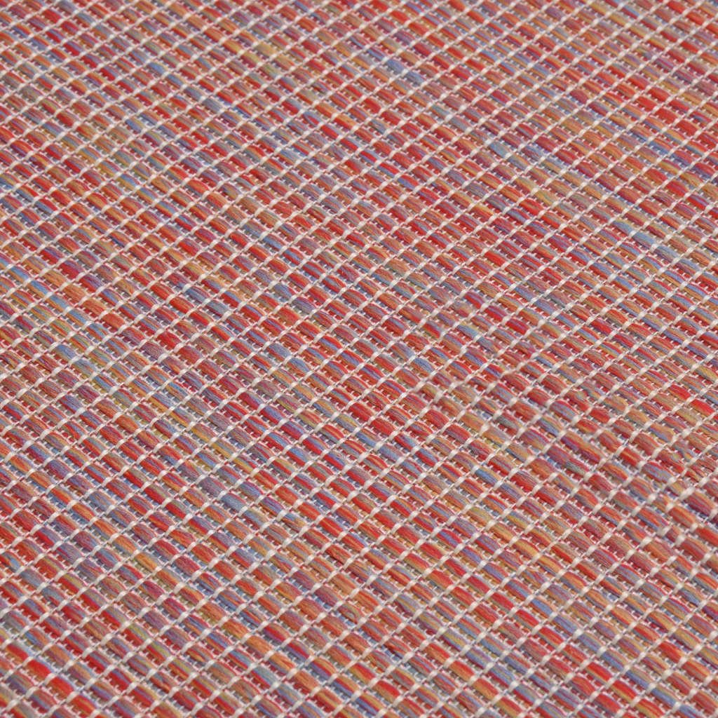 Tappeto da Esterni a Tessitura Piatta 120x170 cm Rosso