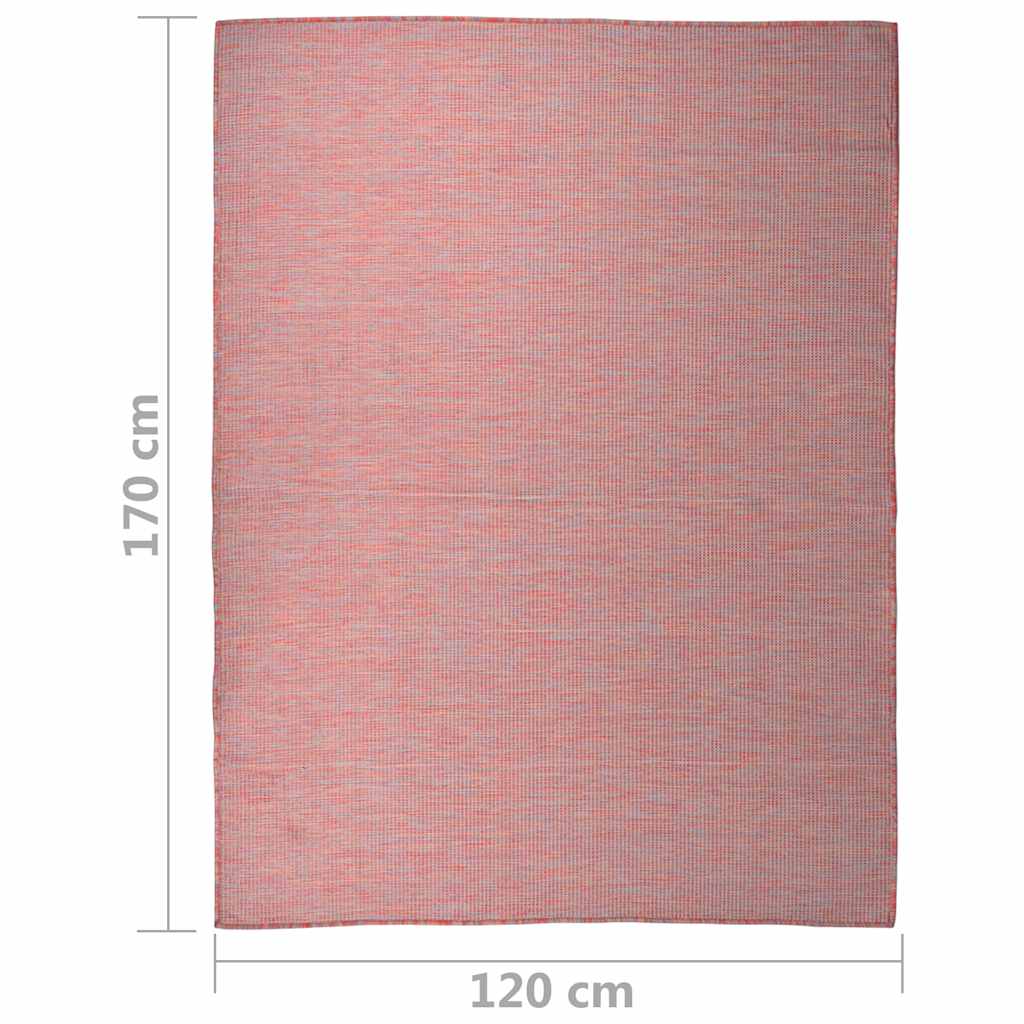 Tappeto da Esterni a Tessitura Piatta 120x170 cm Rosso