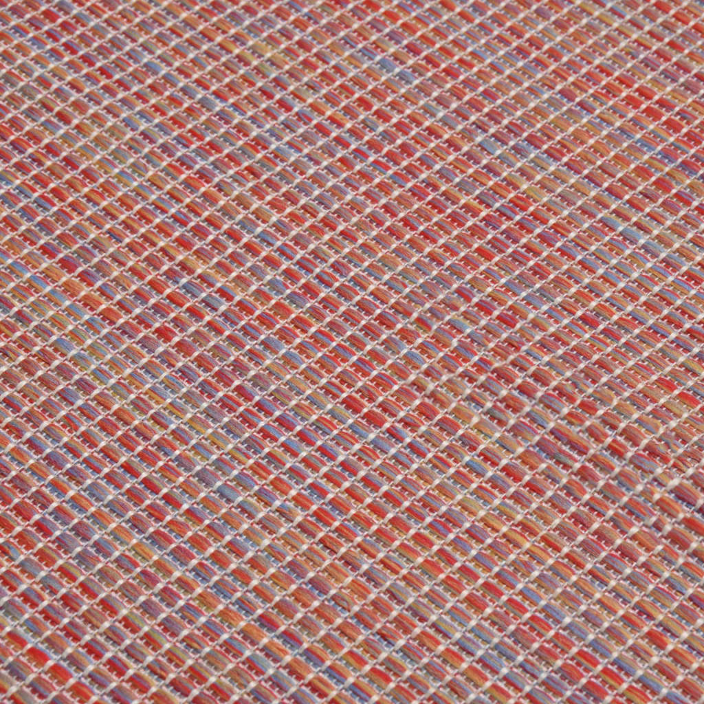Tappeto da Esterni a Tessitura Piatta 200x280 cm Rosso