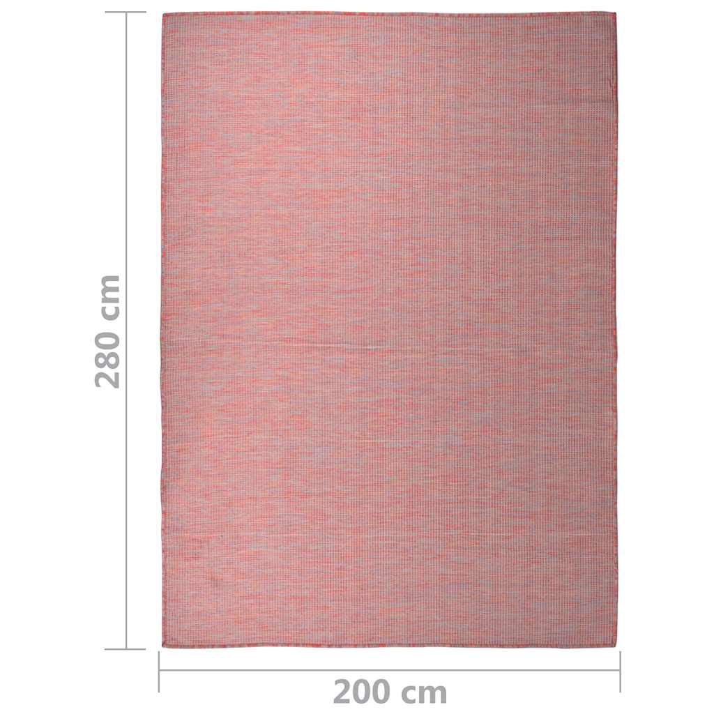 Tappeto da Esterni a Tessitura Piatta 200x280 cm Rosso