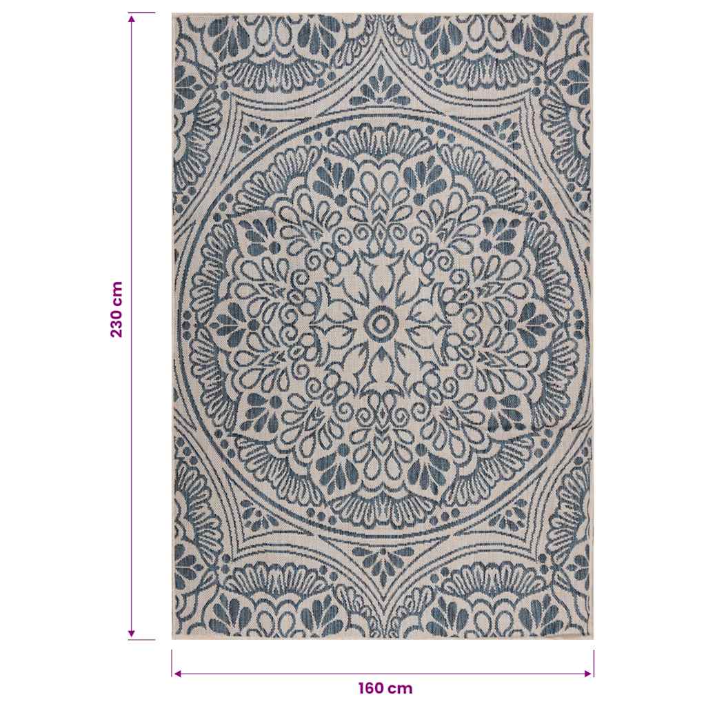 Tappeto da Esterni a Tessitura Piatta 160x230 cm Motivo Blu