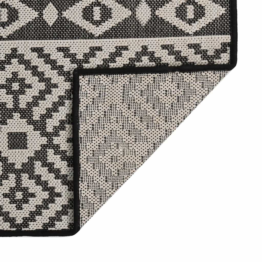 Tappeto da Esterni a Tessitura Piatta 120x170 cm Strisce Nere