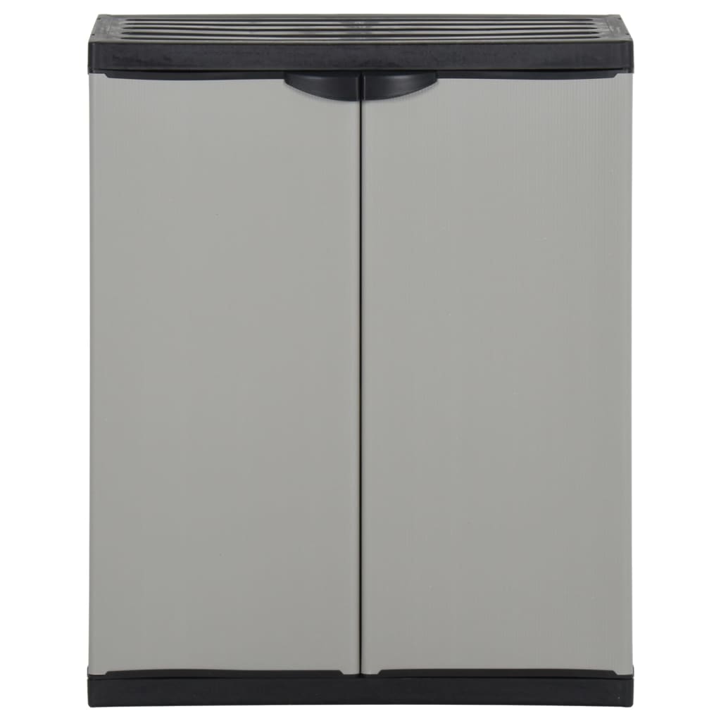 Armadio per Rifiuti da Giardino Grigio e Nero 68x40x85 cm in PP