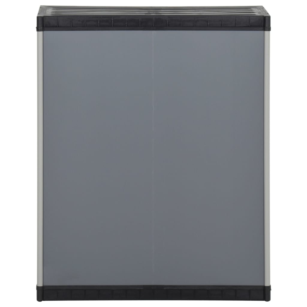 Armadio per Rifiuti da Giardino Grigio e Nero 68x40x85 cm in PP