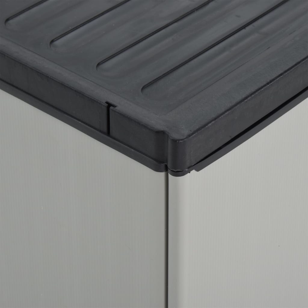 Armadio per Rifiuti da Giardino Grigio e Nero 68x40x85 cm in PP