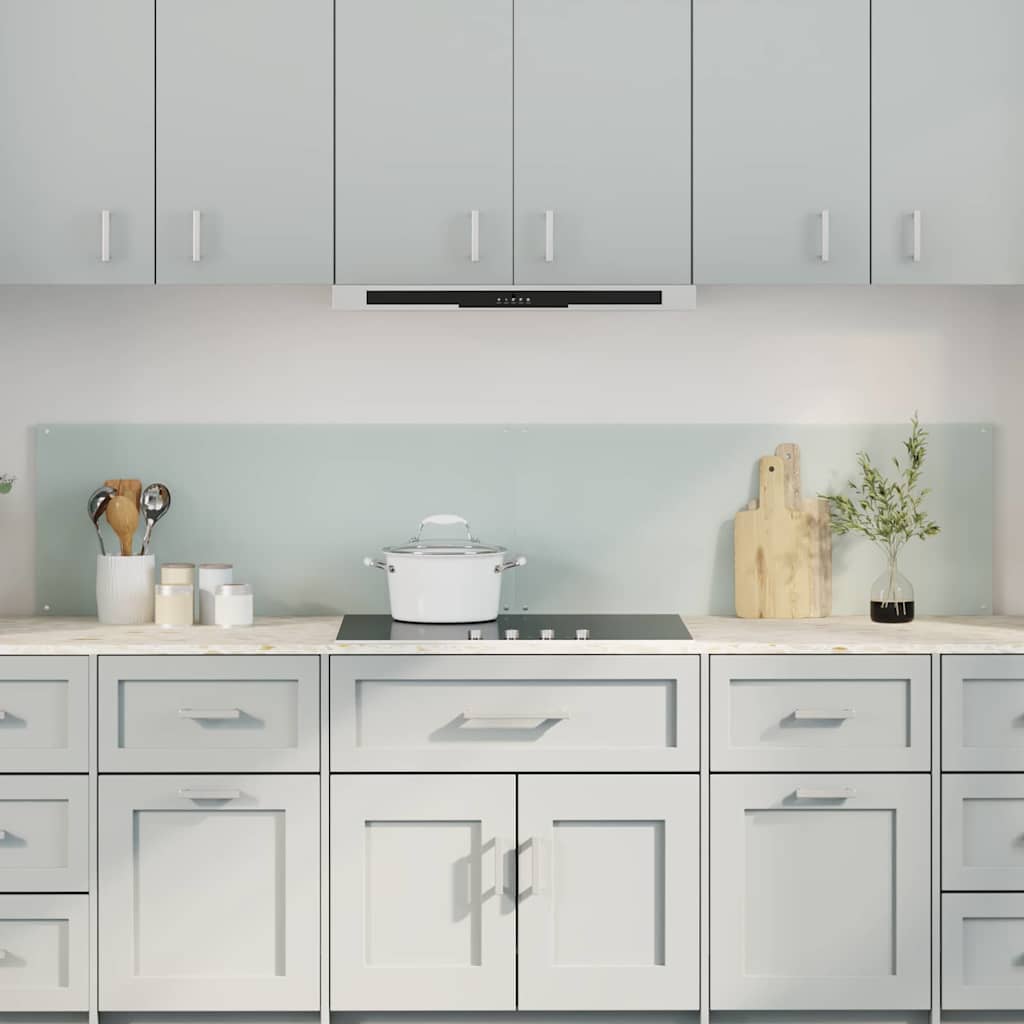 Schienale da cucina 2 pz Bianco 100 x 40 cm vetro temperato