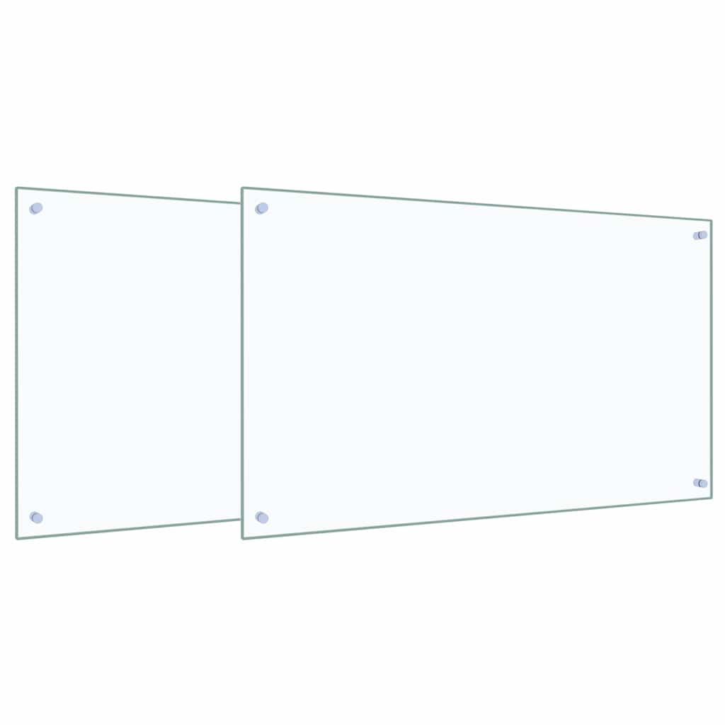 Schienale da cucina 2 pz Trasparente 100 x 60 cm