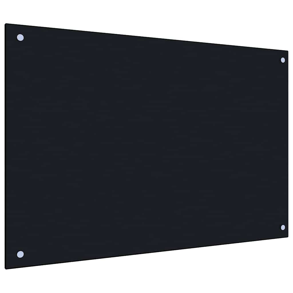 Schienale da cucina 2 pz Nero 90 x 50 cm vetro temperato