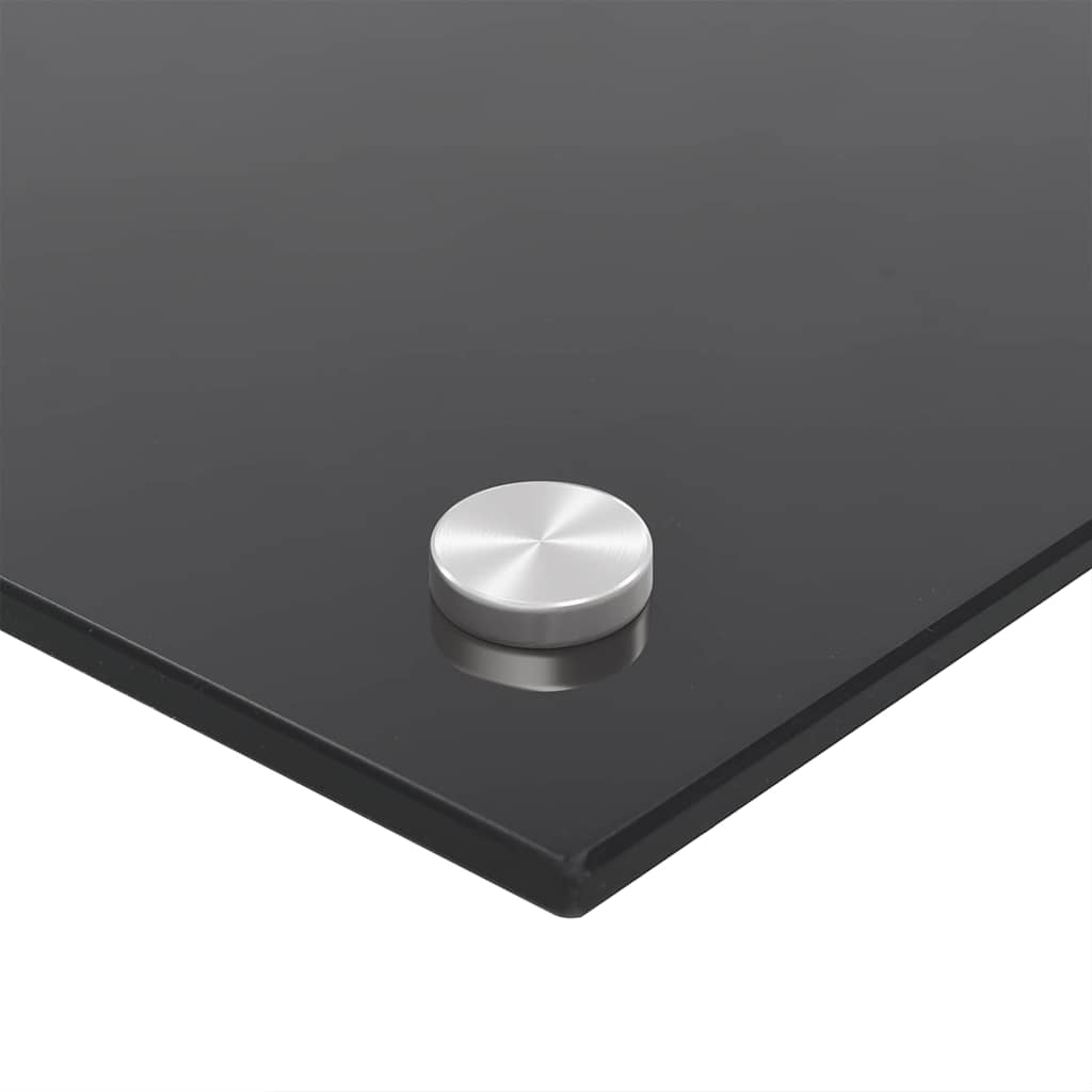 Schienale da cucina 2 pz Nero 90 x 50 cm vetro temperato