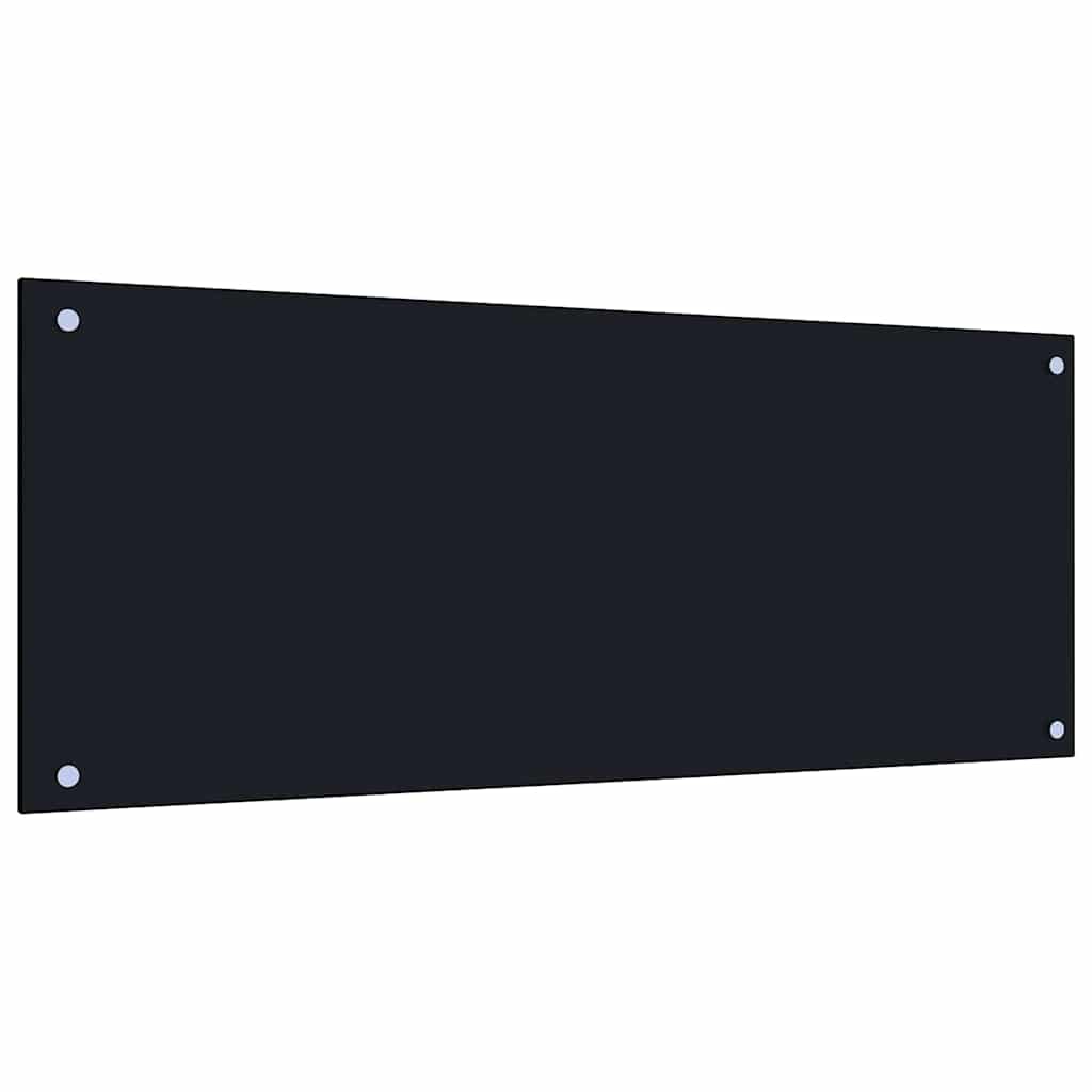 Schienale da cucina 2 pz Nero 100 x 40 cm vetro temperato