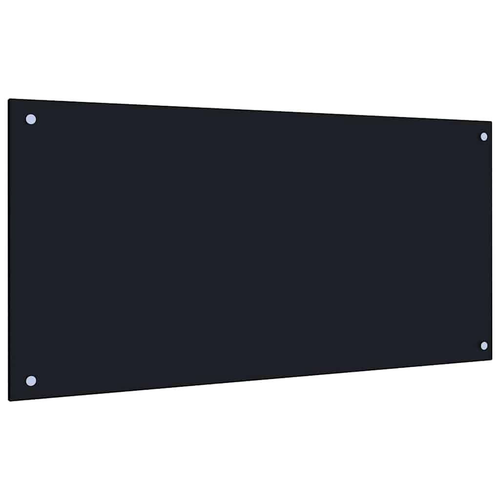 Schienale da cucina 2 pz Nero 100 x 50 cm vetro temperato