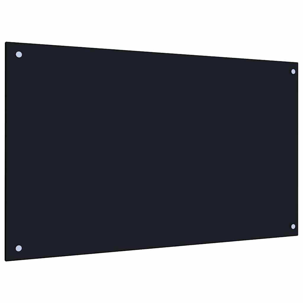 Schienale da cucina 2 pz Nero 100 x 60 cm vetro temperato