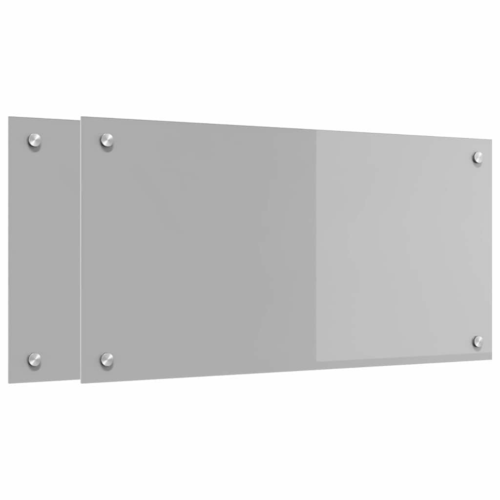 Schienale da cucina 2 pz Grigio chiaro 80 x 40 cm
