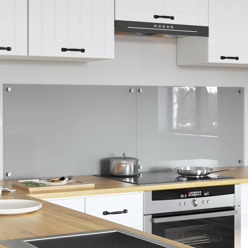 Schienale da cucina 2 pz Grigio chiaro 80 x 50 cm