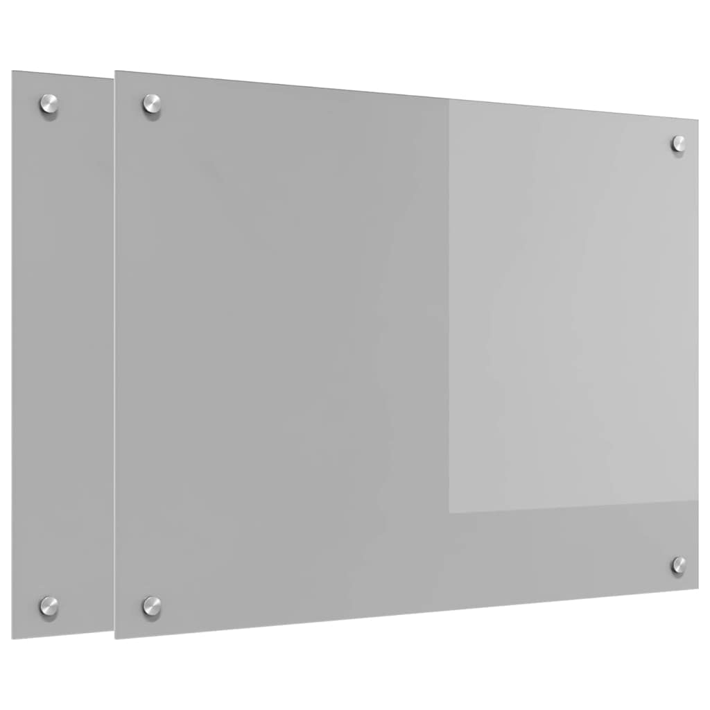 Schienale da cucina 2 pz Grigio chiaro 80 x 60 cm
