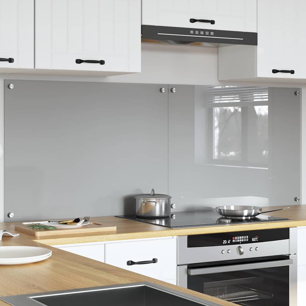 Schienale da cucina 2 pz Grigio chiaro 80 x 60 cm