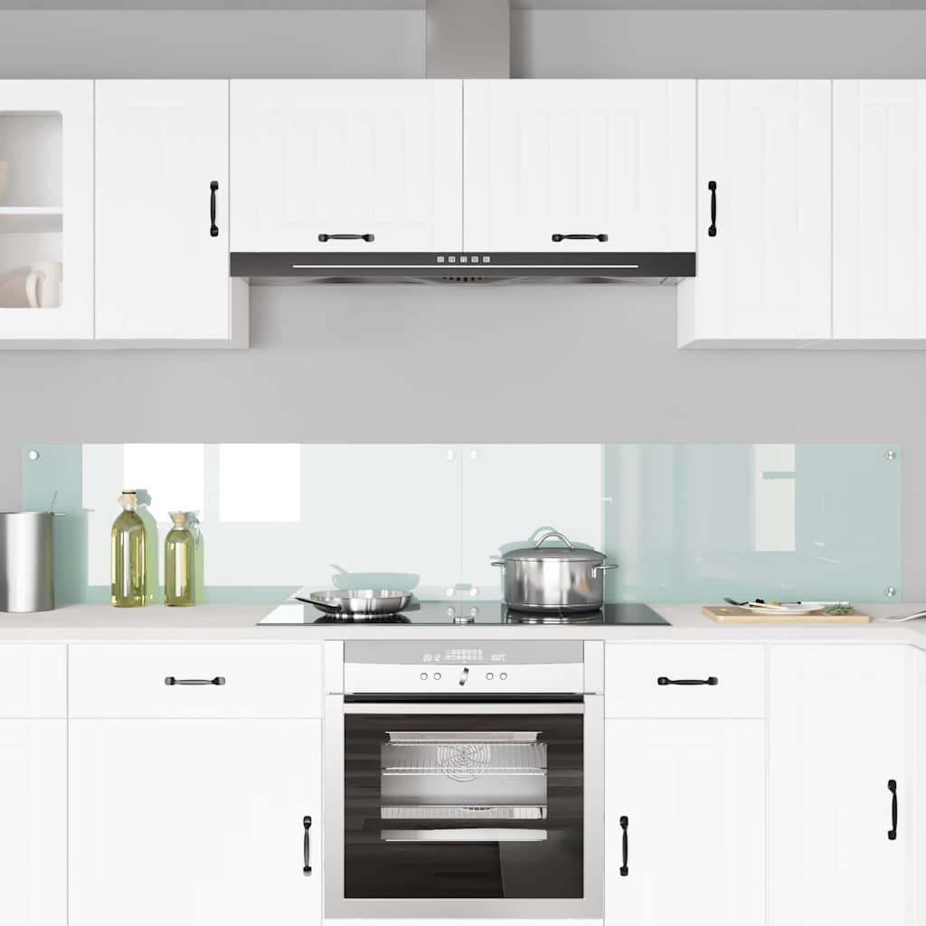 Schienale da cucina 2 pz Bianco 110 x 40 cm vetro temperato