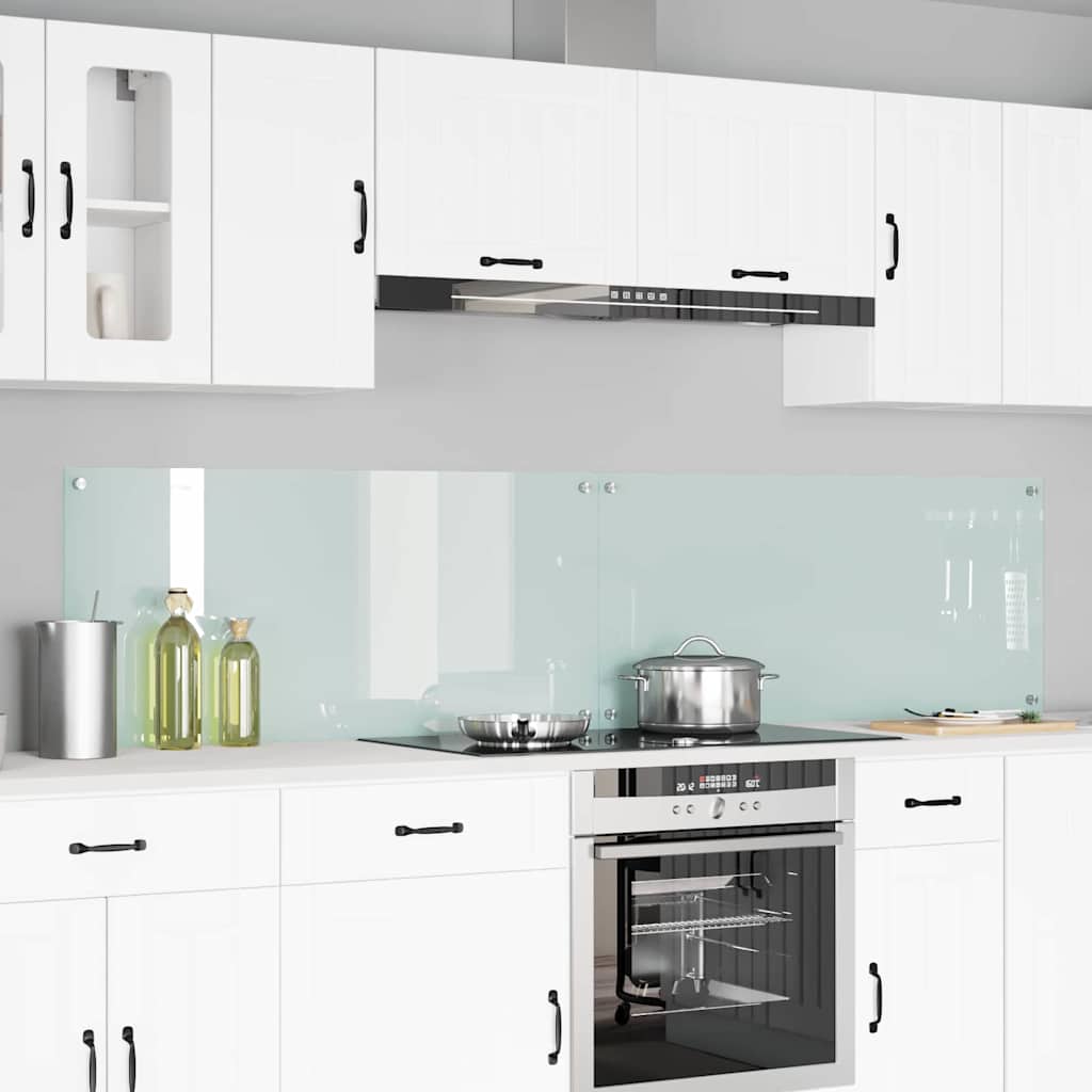 Schienale da cucina 2 pz Bianco 110 x 50 cm vetro temperato