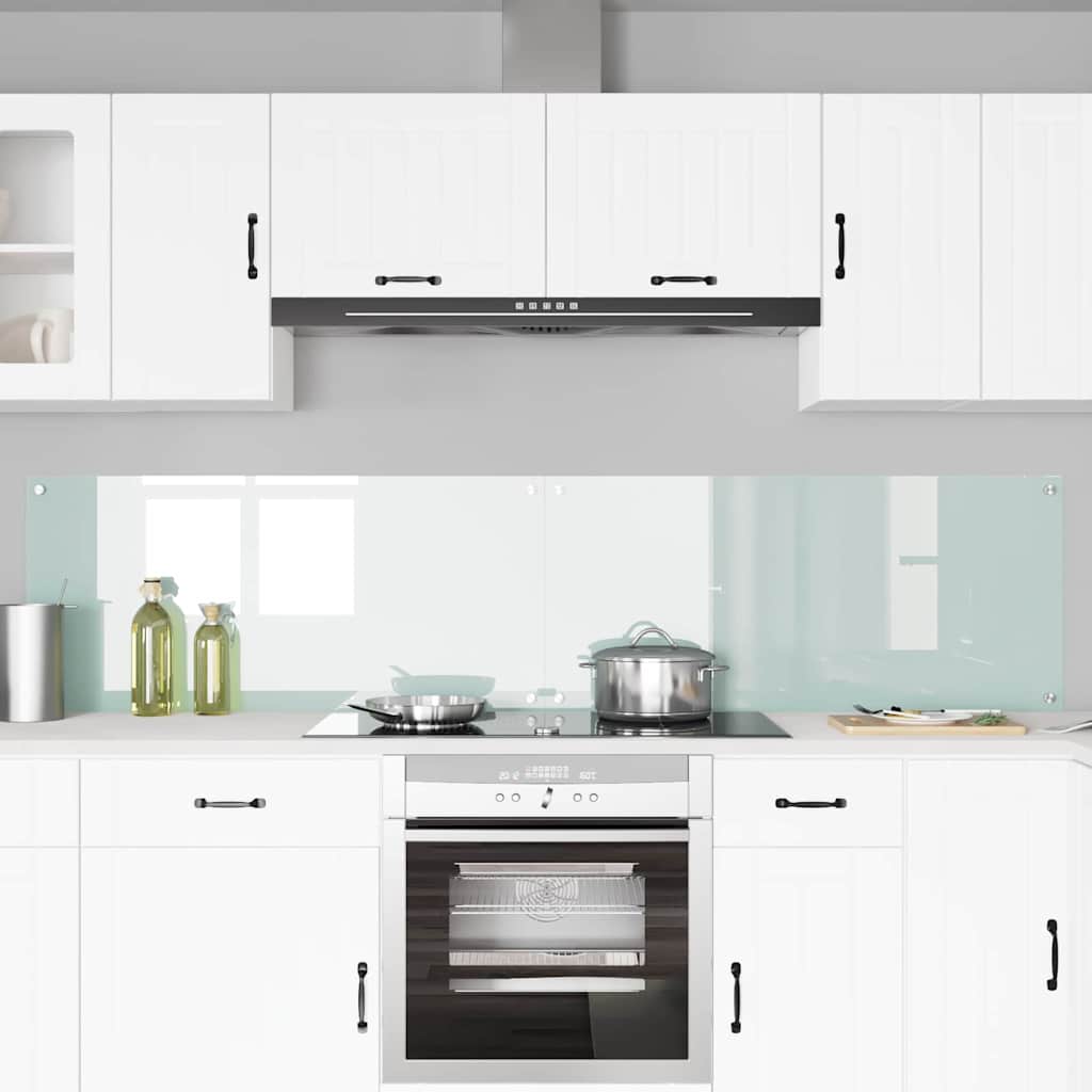 Schienale da cucina 2 pz Bianco 110 x 50 cm vetro temperato