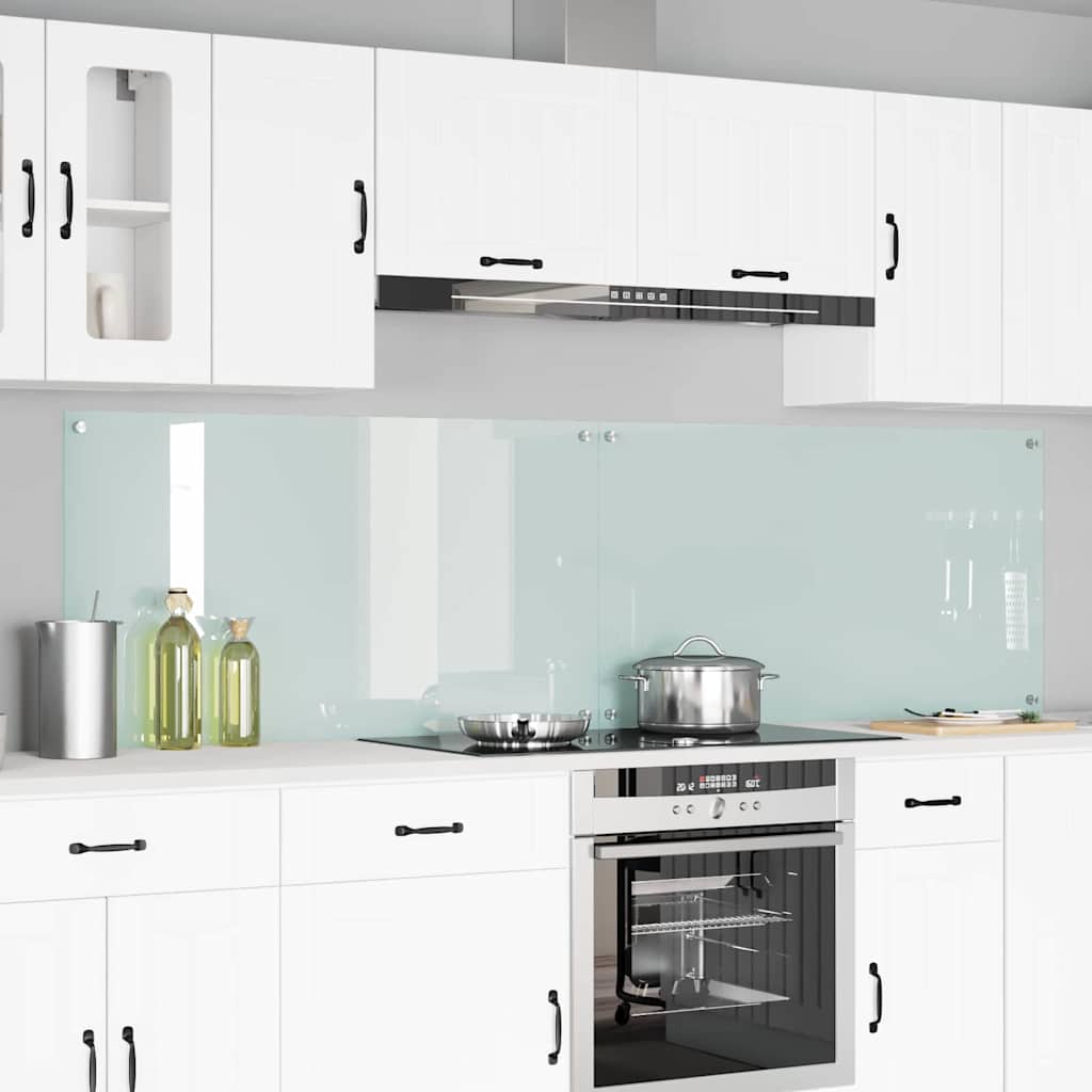 Schienale da cucina 2 pz Bianco 110 x 60 cm vetro temperato