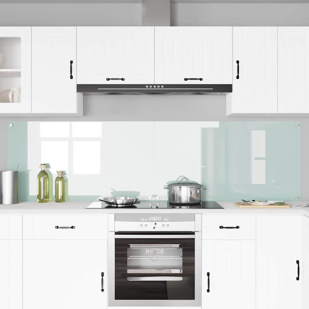 Schienale da cucina 2 pz Bianco 110 x 60 cm vetro temperato