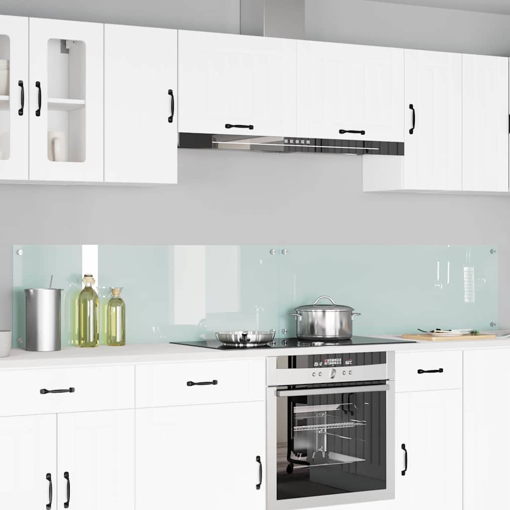 Schienale da cucina 2 pz Bianco 120 x 40 cm vetro temperato