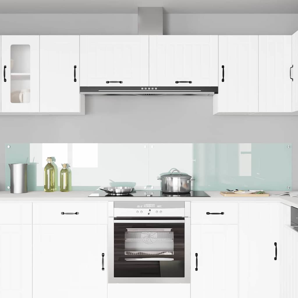Schienale da cucina 2 pz Bianco 120 x 40 cm vetro temperato