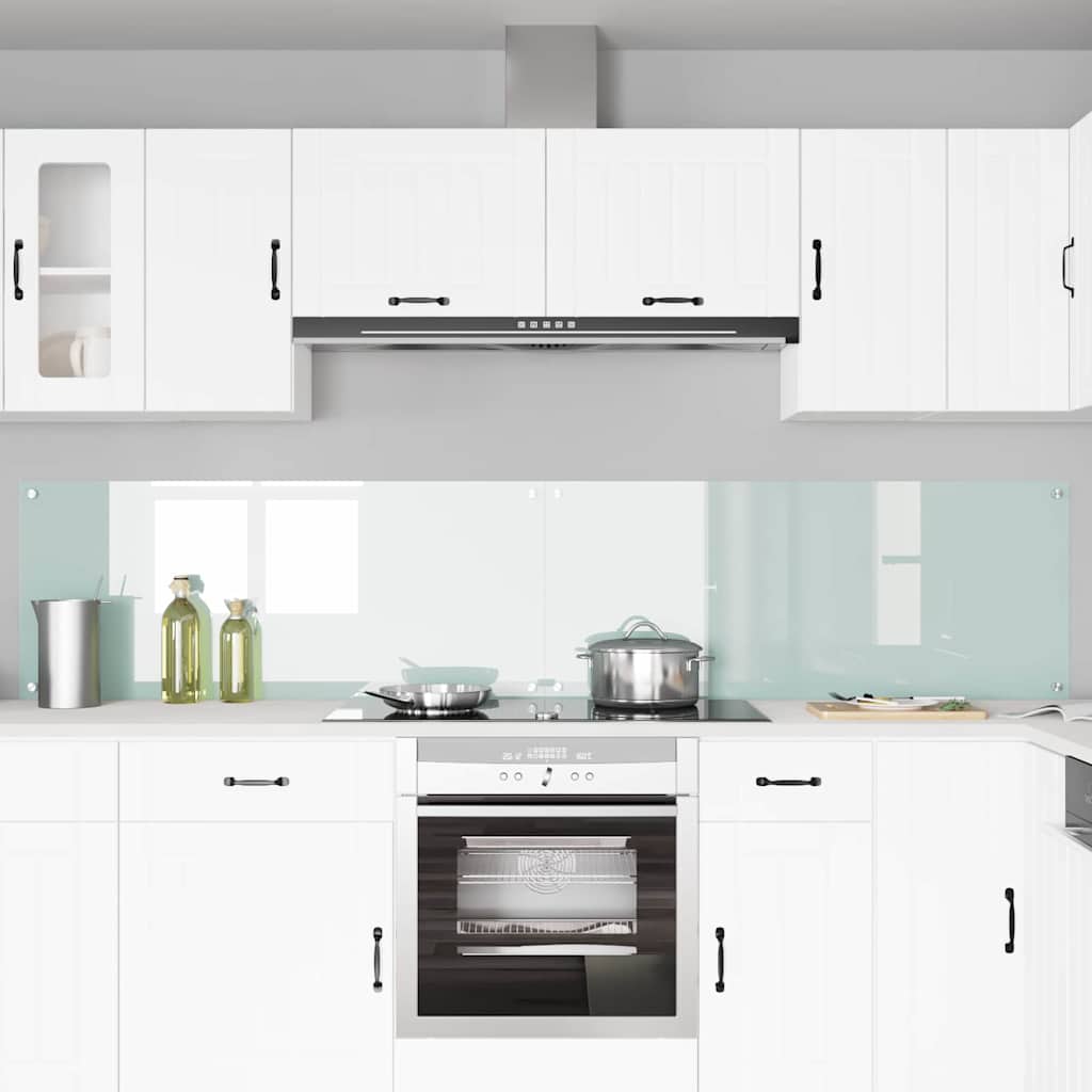 Schienale da cucina 2 pz Bianco 120 x 50 cm vetro temperato