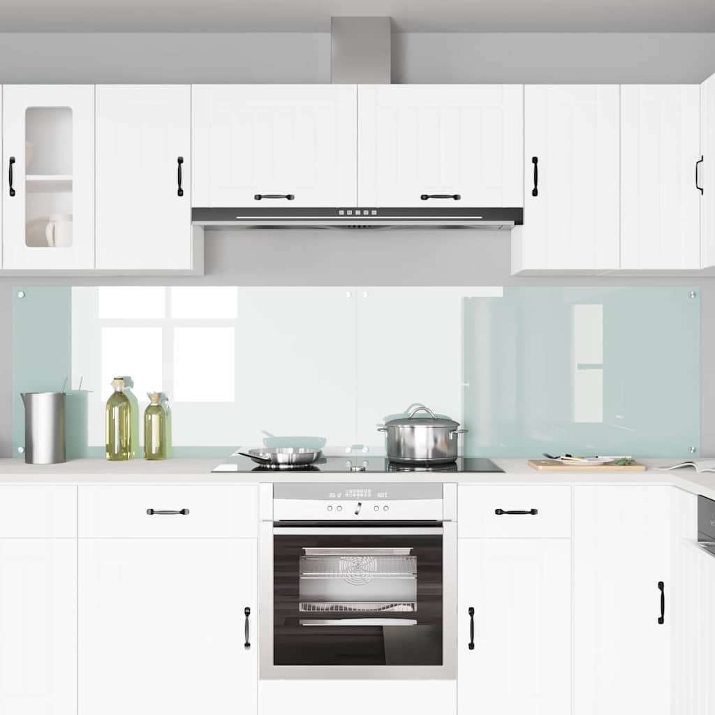 Schienale da cucina 2 pz Bianco 120 x 60 cm vetro temperato