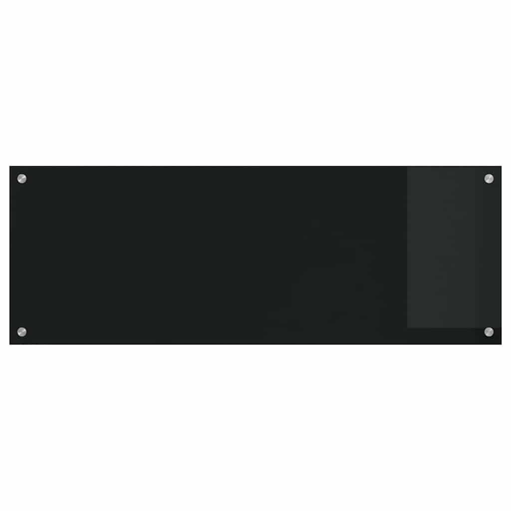 Schienale da cucina 2 pz Nero 110 x 40 cm vetro temperato