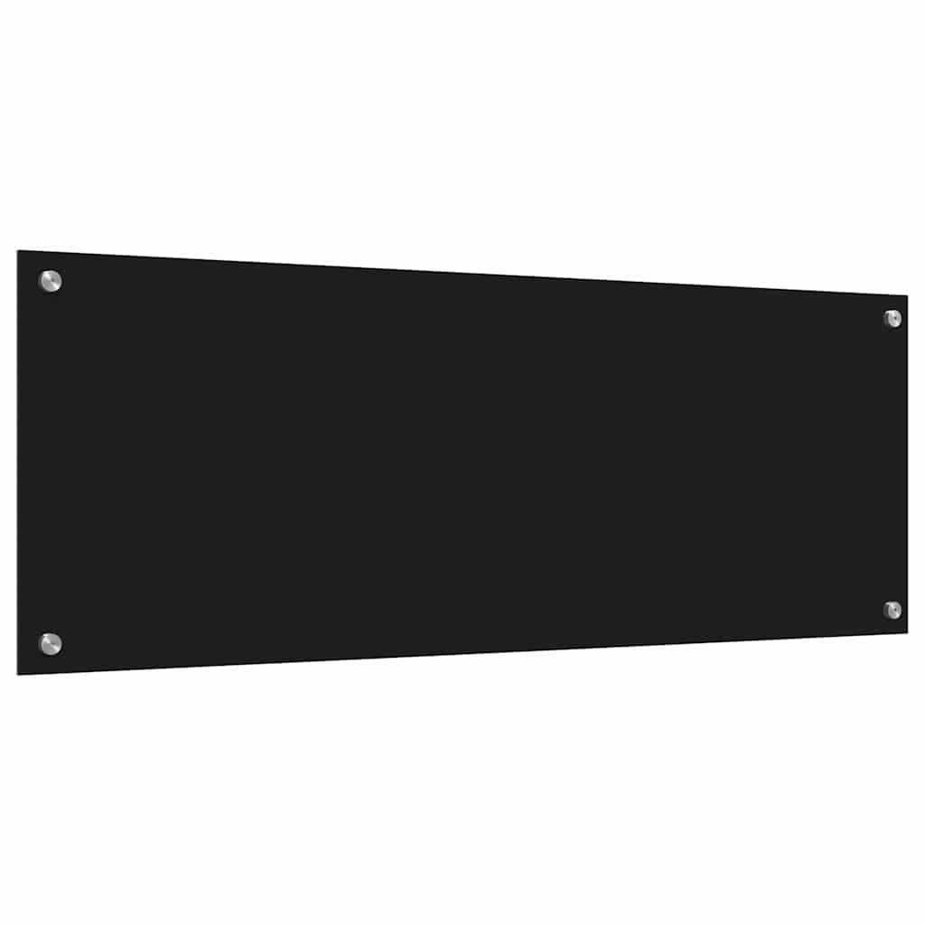 Schienale da cucina 2 pz Nero 110 x 40 cm vetro temperato