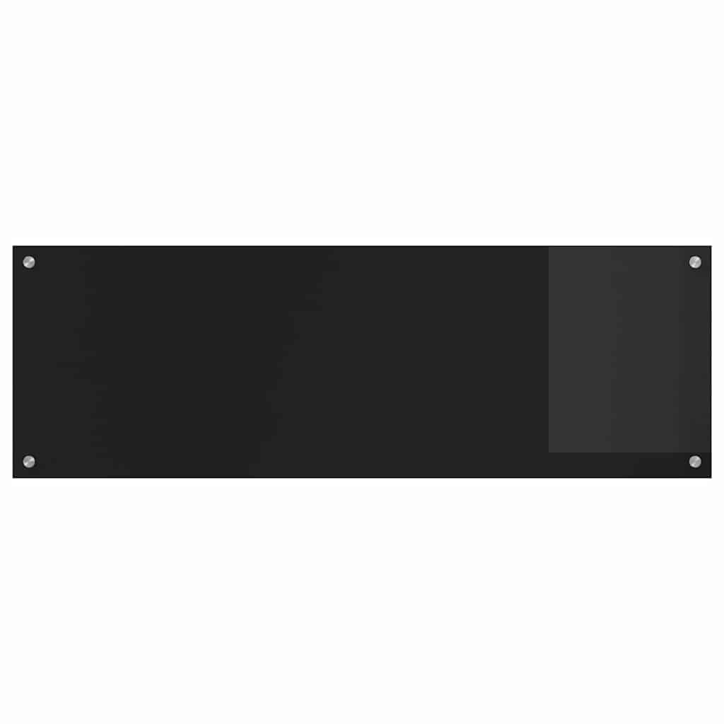 Schienale da cucina 2 pz Nero 120 x 40 cm vetro temperato