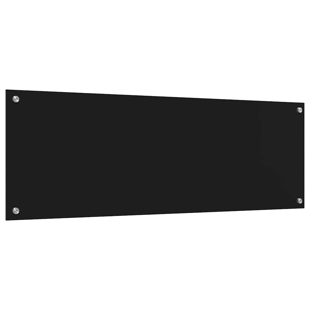 Schienale da cucina 2 pz Nero 120 x 40 cm vetro temperato
