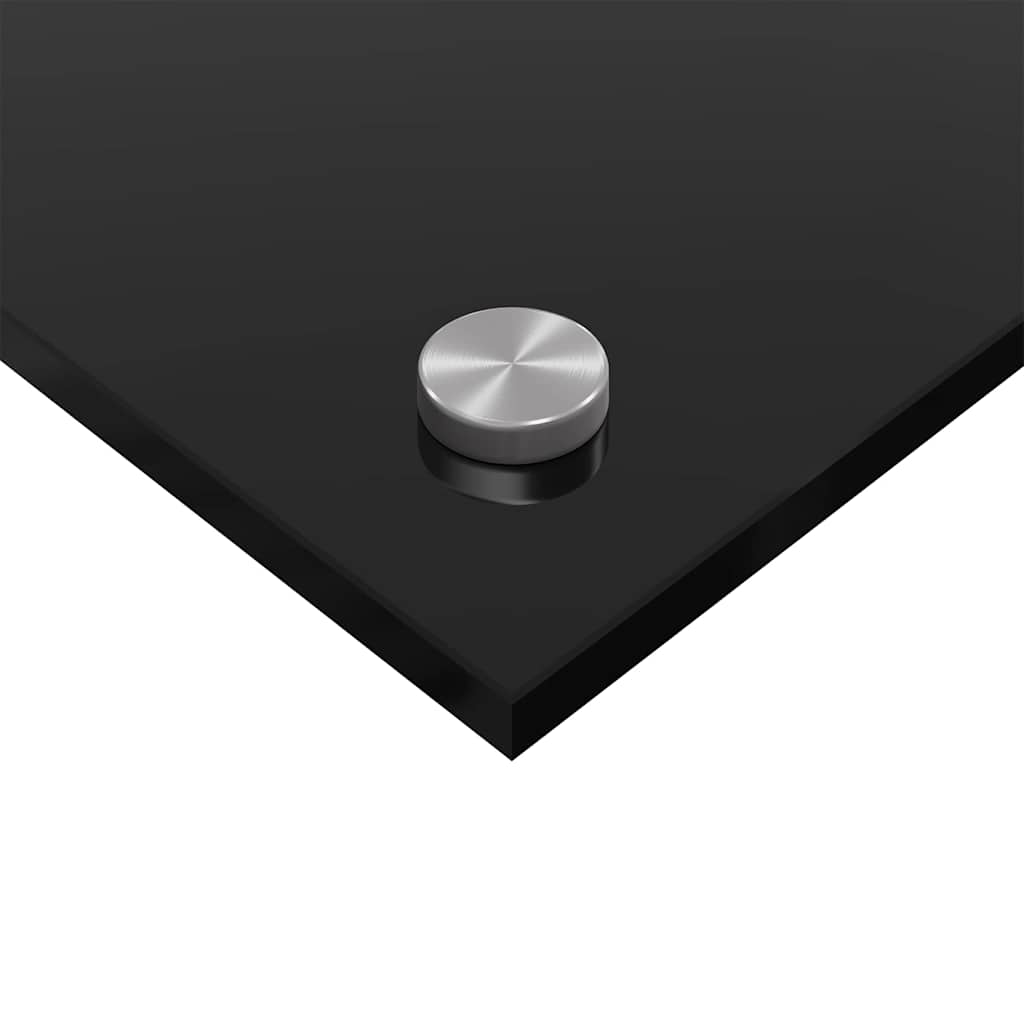 Schienale da cucina 2 pz Nero 120 x 40 cm vetro temperato