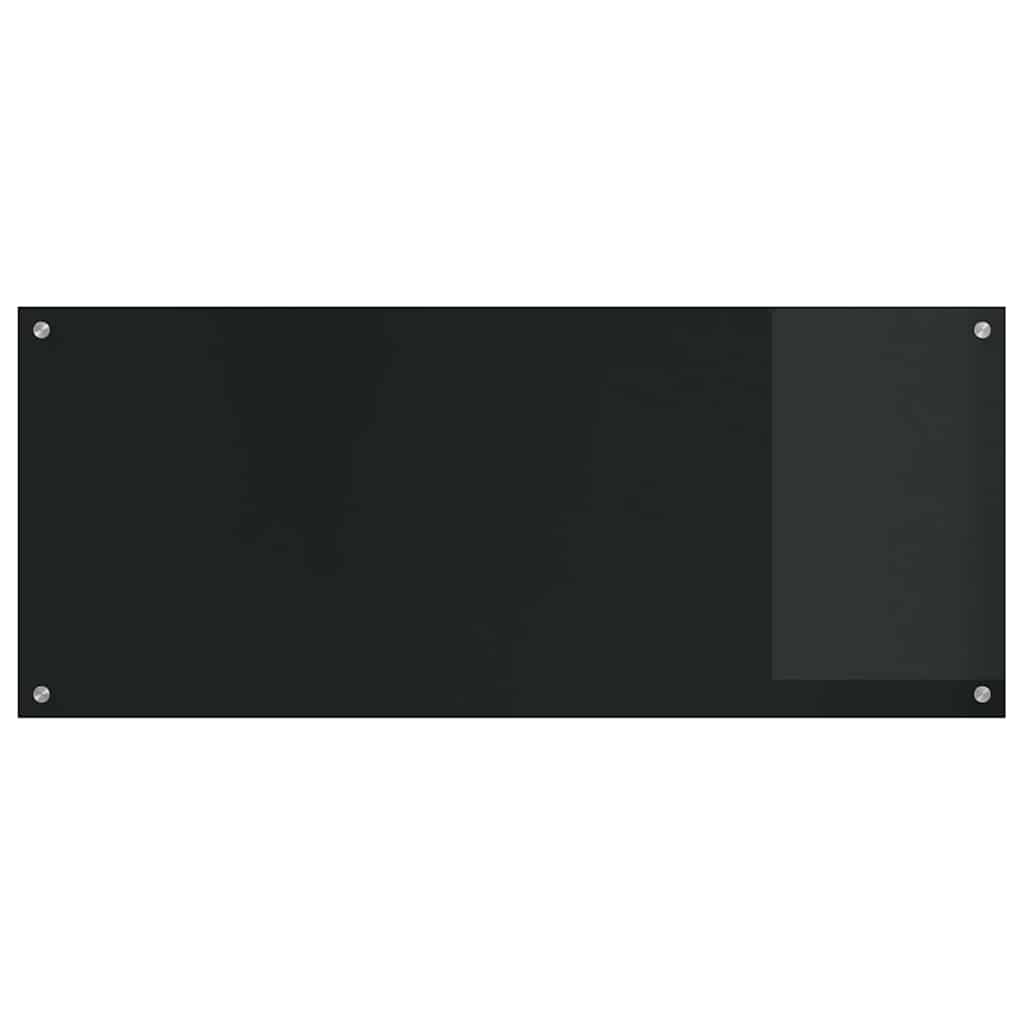Schienale da cucina 2 pz Nero 120 x 50 cm vetro temperato