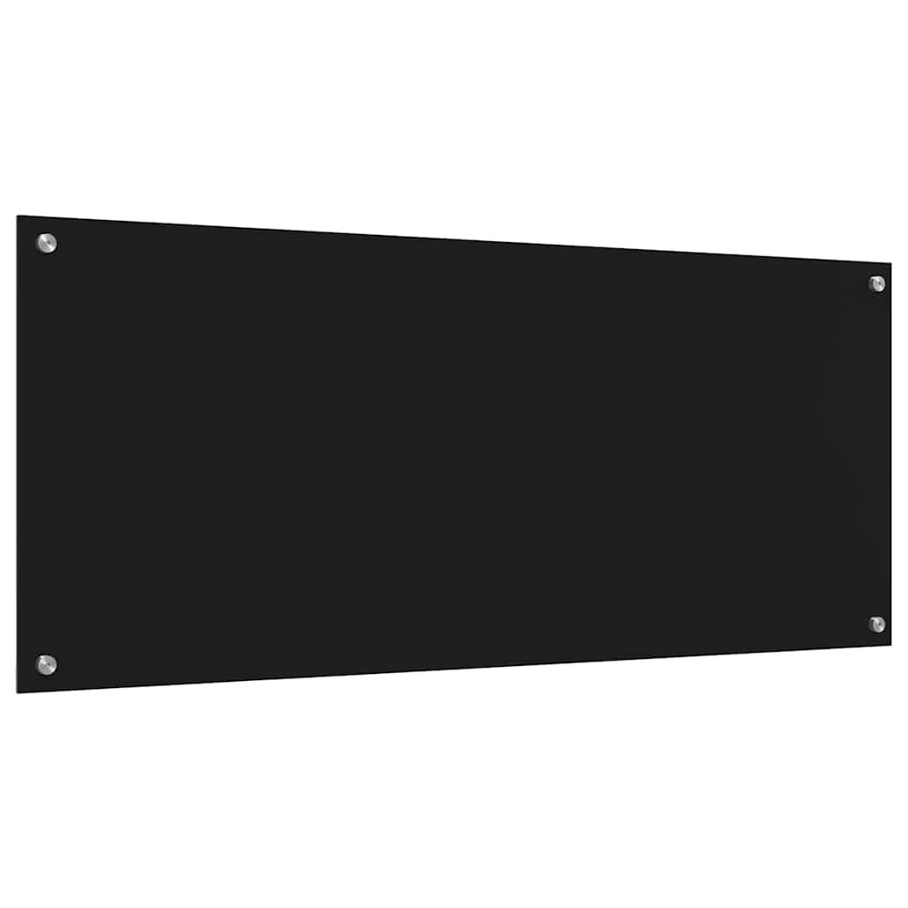 Schienale da cucina 2 pz Nero 120 x 50 cm vetro temperato