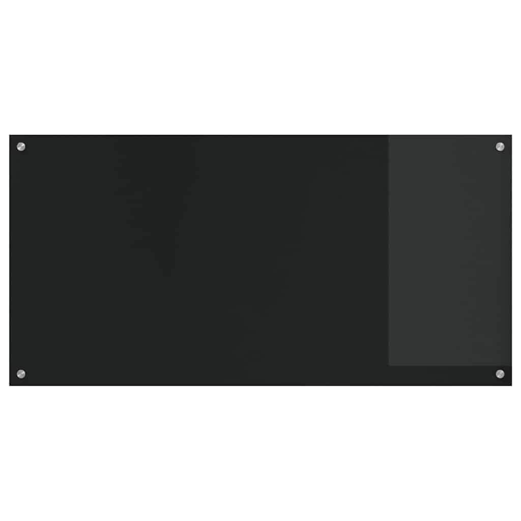 Schienale da cucina 2 pz Nero 120 x 60 cm vetro temperato