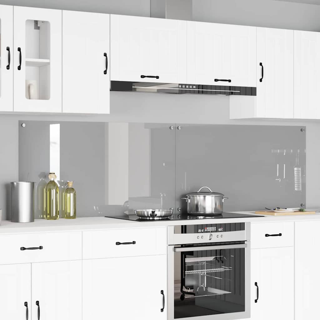 Schienale da cucina 2 pz Grigio chiaro 110 x 60 cm