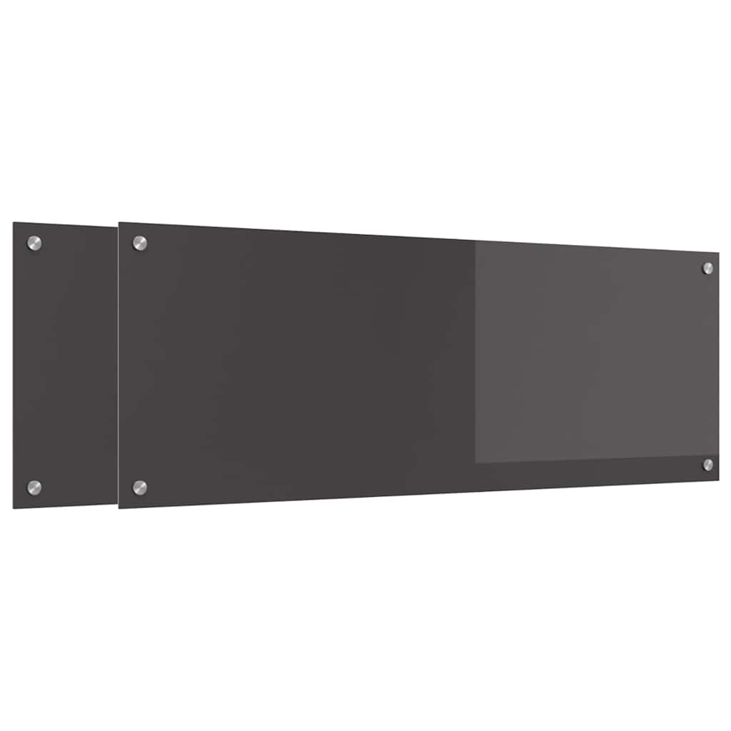 Schienale da cucina 2 pz Grigio scuro 110 x 40 cm