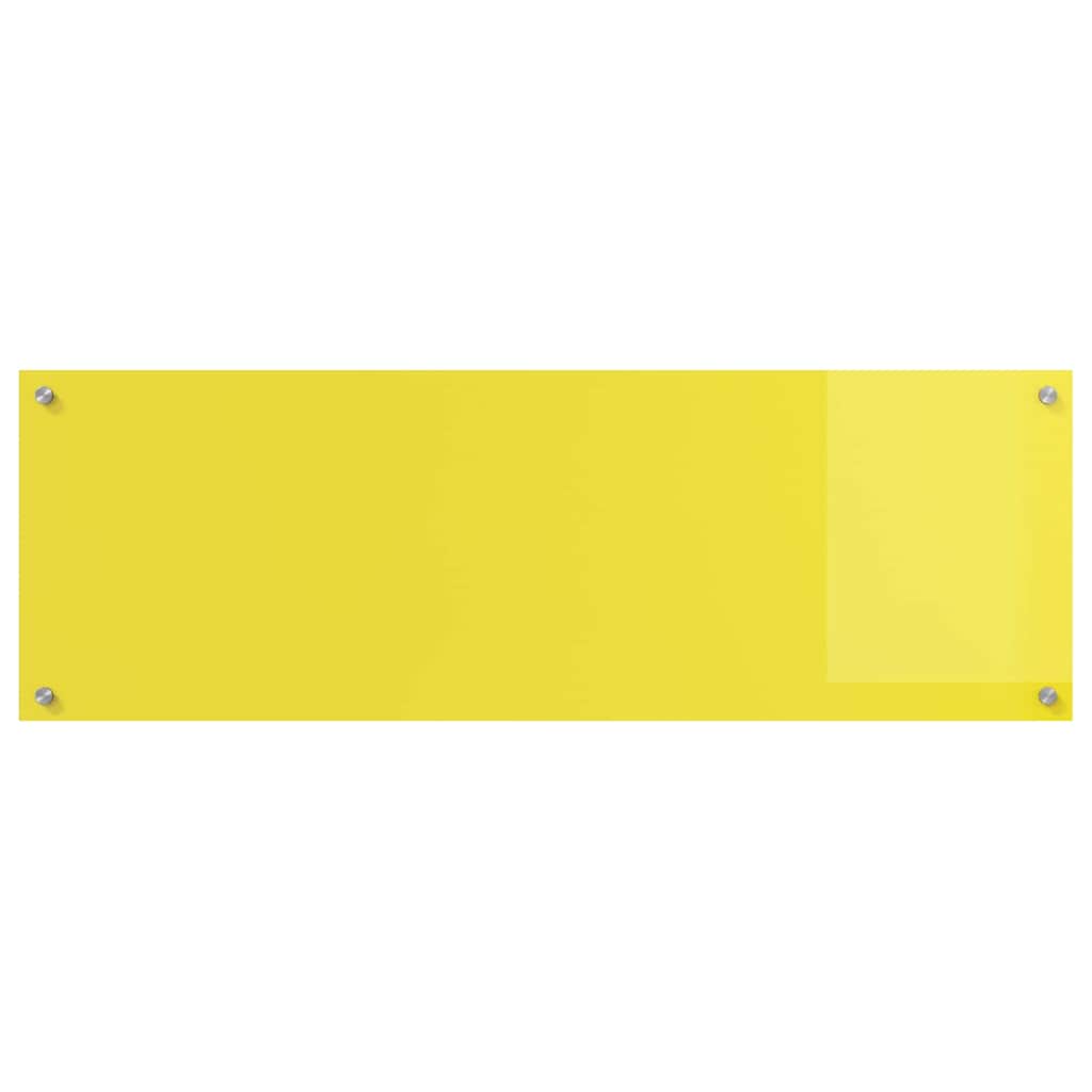 Schienale da cucina 2 pz Giallo 120 x 40 cm vetro temperato