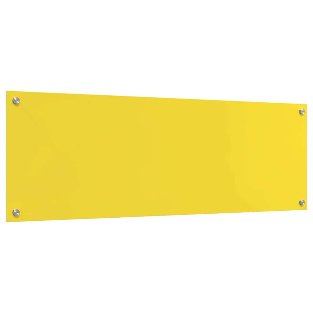 Schienale da cucina 2 pz Giallo 120 x 40 cm vetro temperato